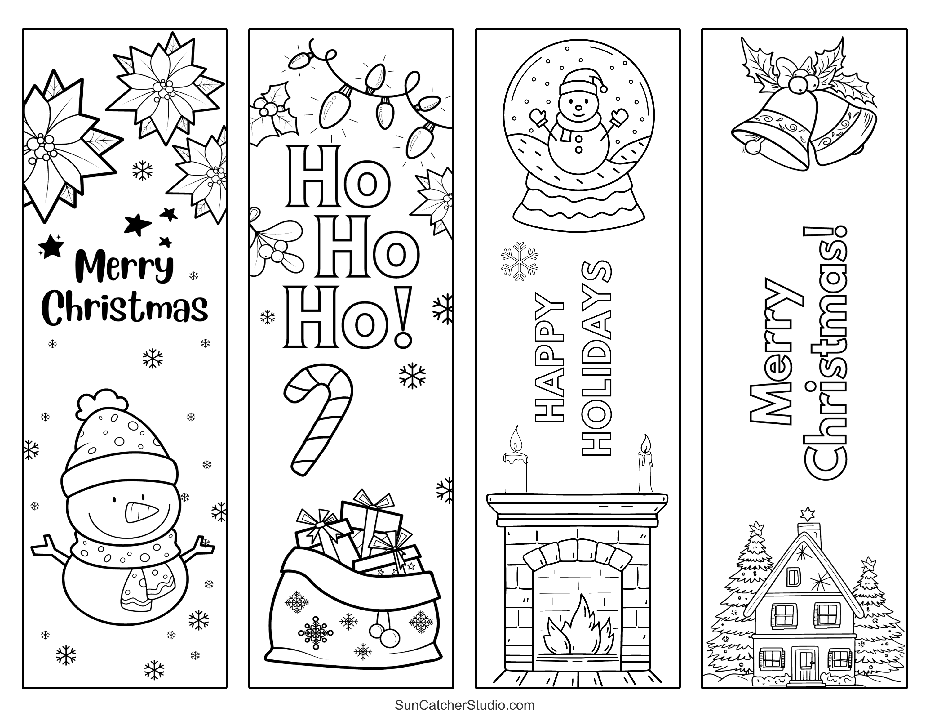 free printable christmas bookmarks (to print & to color) – free